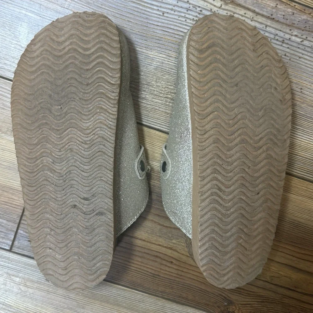 Rocket Dog Kids Size 2 Gold Glitter Clogs Slip On Mule Shoes Adjustable Buckle